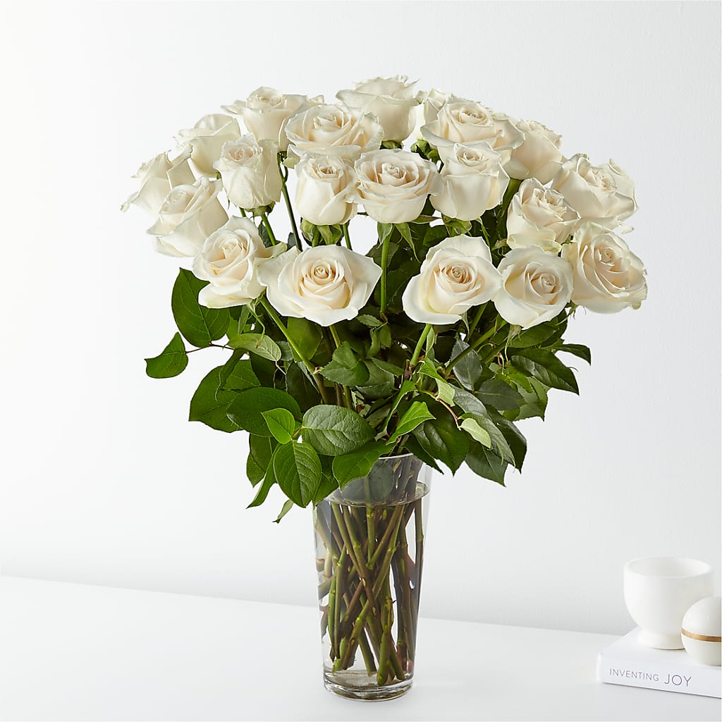 Long Stem White Rose Bouquet – ANGELOS FLOWERS & GIFTS INC, Mississauga ON