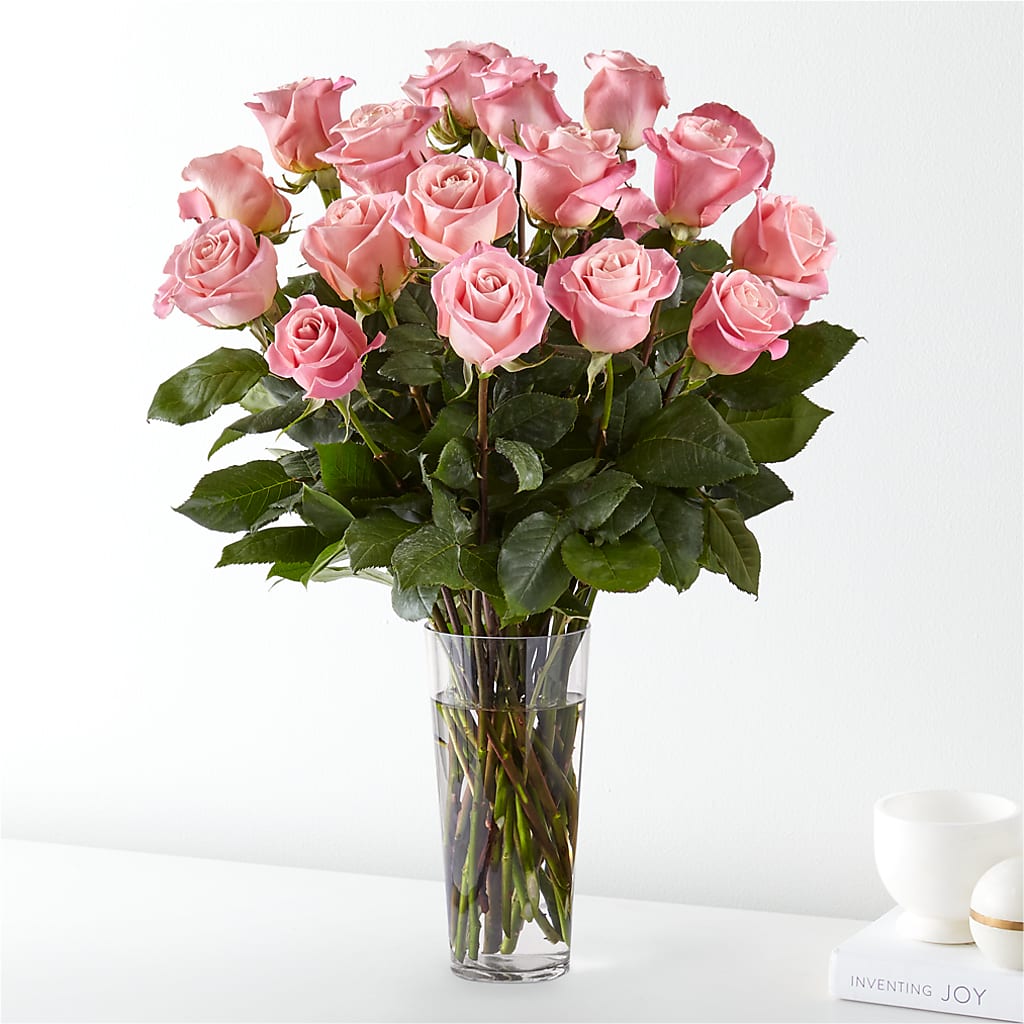 Long Stem Pink Rose Bouquet – ANGELOS FLOWERS & GIFTS INC, Mississauga ON