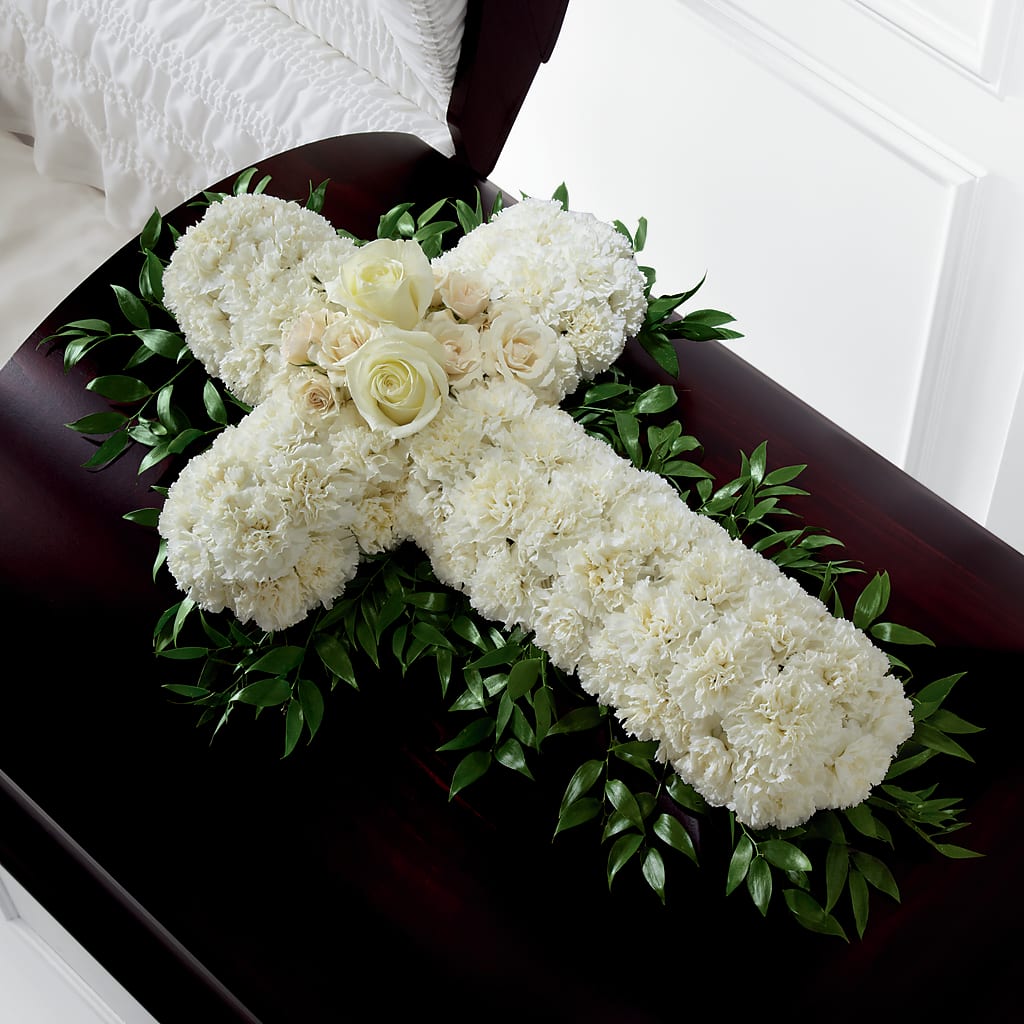 Peaceful Memories Casket Spray (Standard) – ANGELOS FLOWERS & GIFTS INC, Mississauga ON