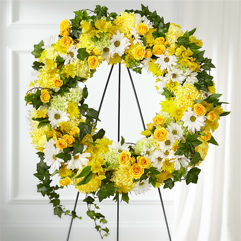 Golden Remembrance Wreath – ANGELOS FLOWERS & GIFTS INC, Mississauga ON