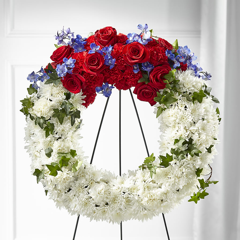 Patriotic Passion Wreath – ANGELOS FLOWERS & GIFTS INC, Mississauga ON