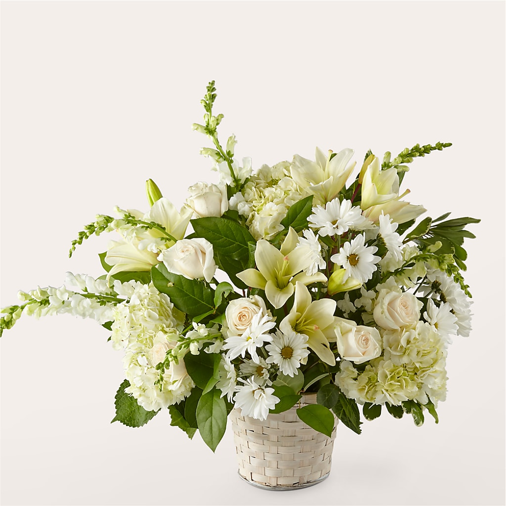 Ivory Elegance Floral Basket – ANGELOS FLOWERS & GIFTS INC, Mississauga ON