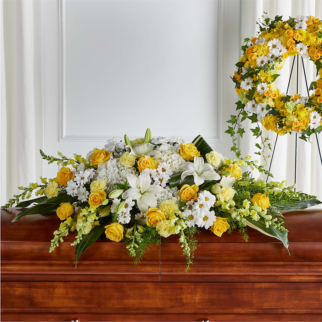 Golden Harmony Casket Spray – ANGELOS FLOWERS & GIFTS INC, Mississauga ON