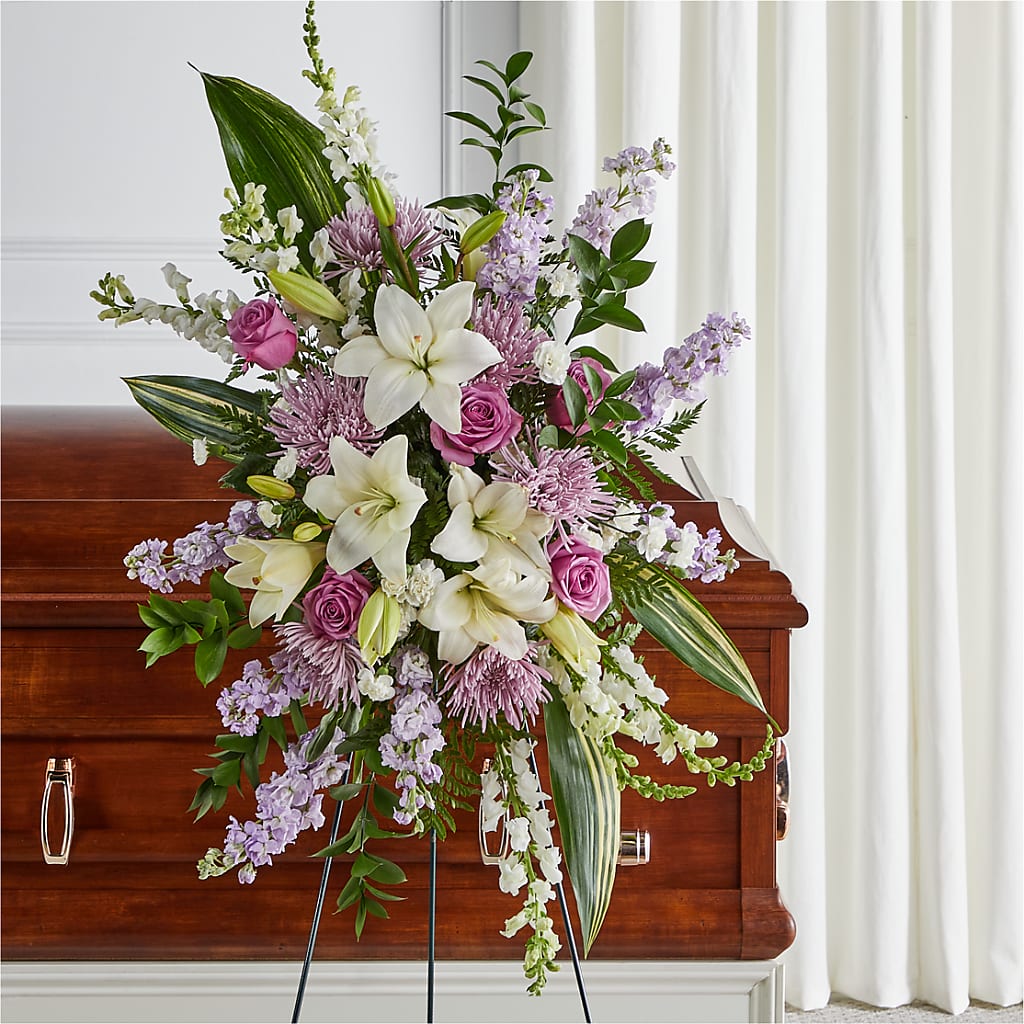 Grateful Hearts Standing Spray – ANGELOS FLOWERS & GIFTS INC, Mississauga ON