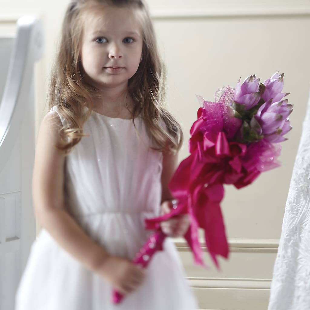 Sparkle Pink Flower Girl Bouquet – ANGELOS FLOWERS & GIFTS INC, Mississauga ON