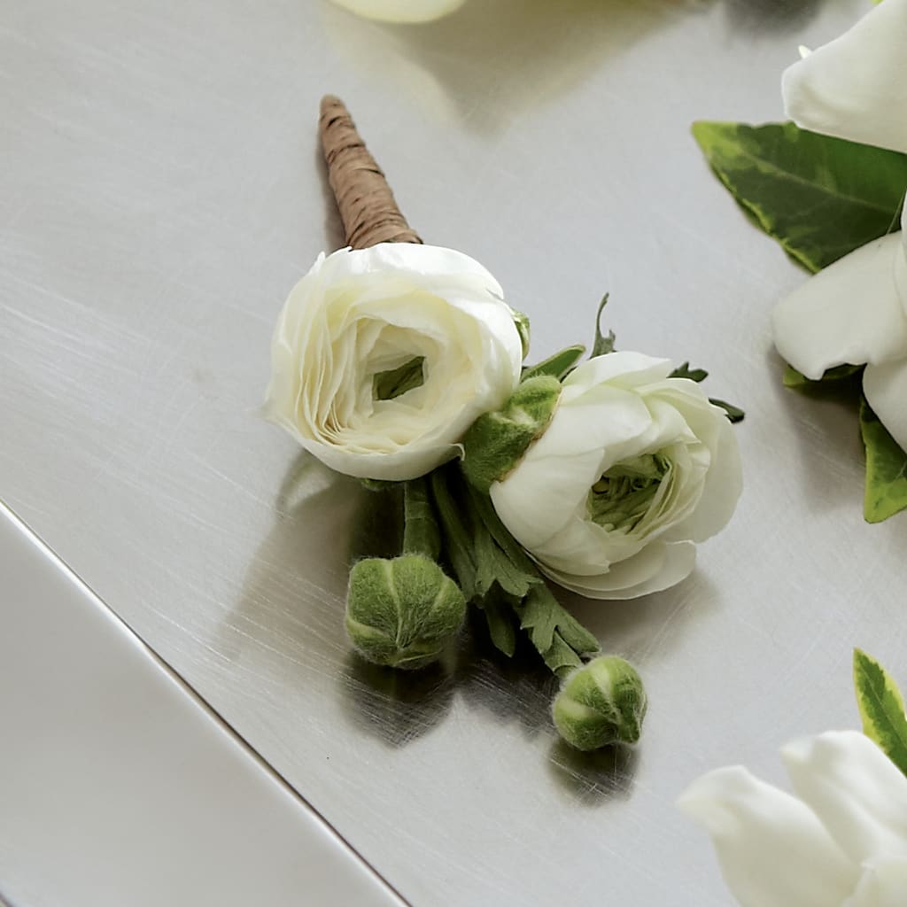 White Ranunculus Boutonniere – ANGELOS FLOWERS & GIFTS INC, Mississauga ON