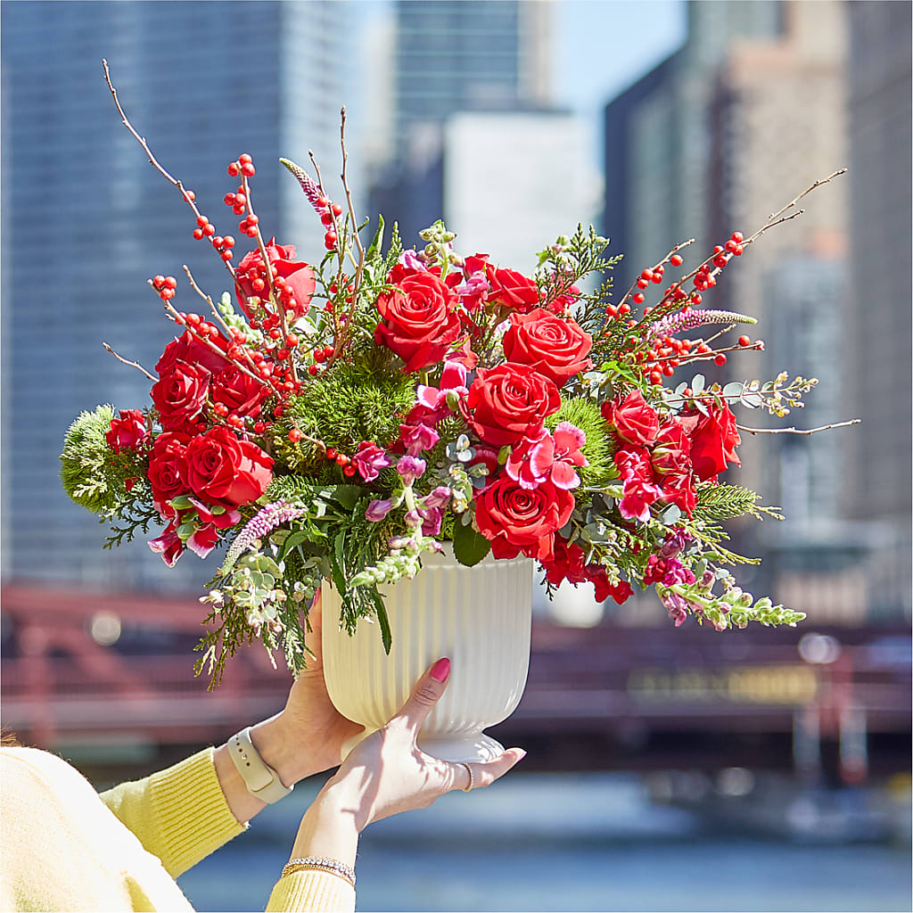 Big Red Bow Bouquet – ANGELOS FLOWERS & GIFTS INC, Mississauga ON