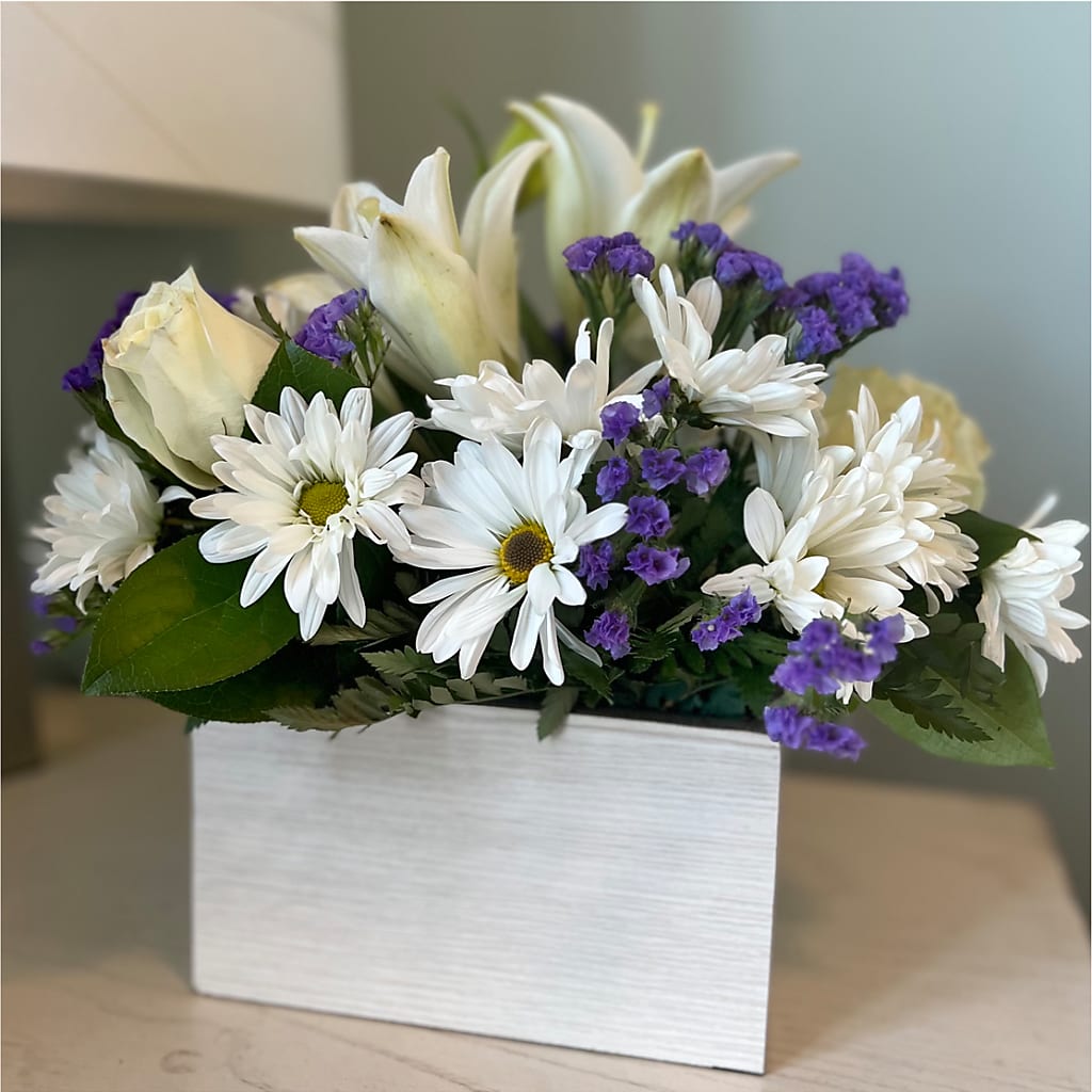 Beyond Blue Box Bouquet – ANGELOS FLOWERS & GIFTS INC, Mississauga ON