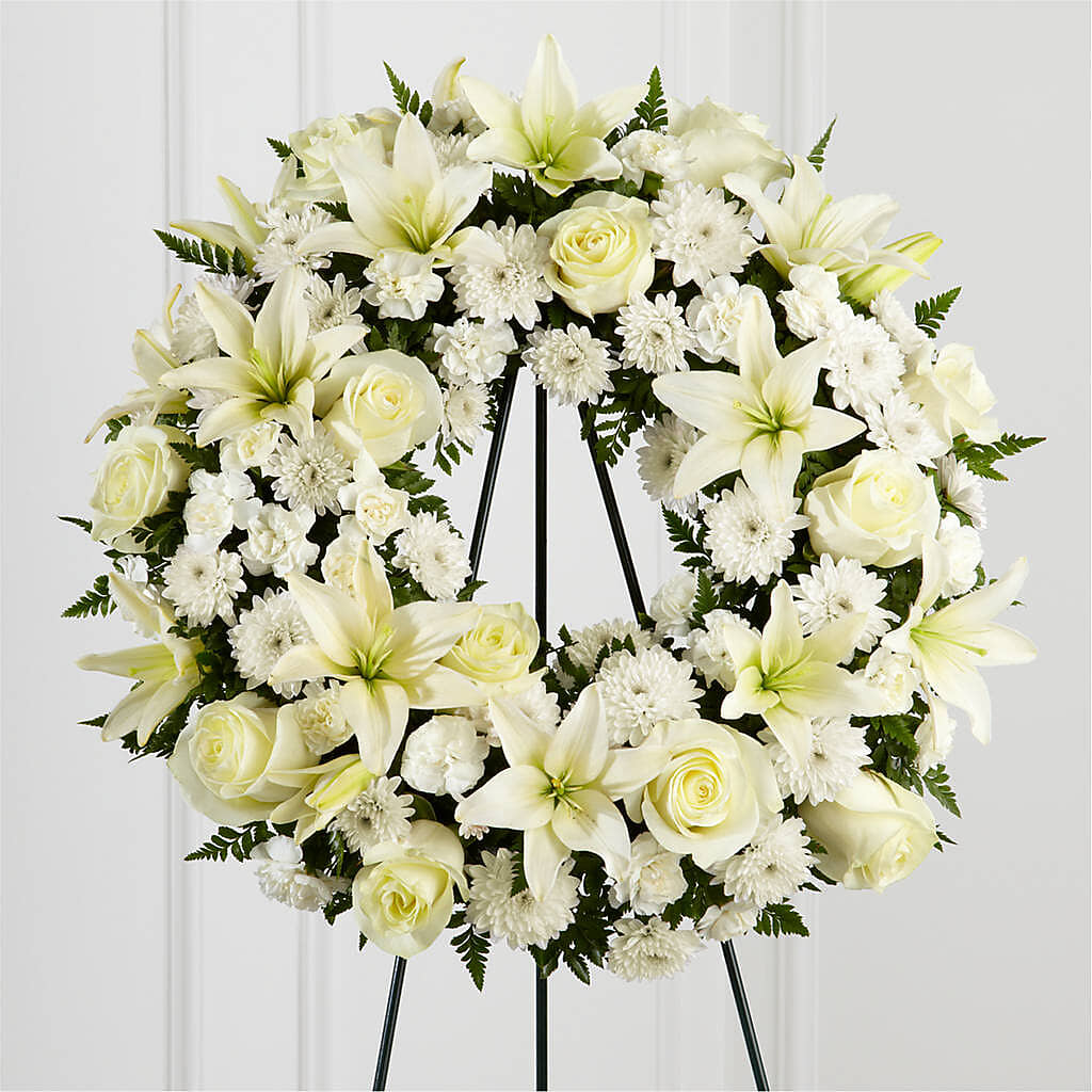 Treasured Tribute Wreath – ANGELOS FLOWERS & GIFTS INC, Mississauga ON
