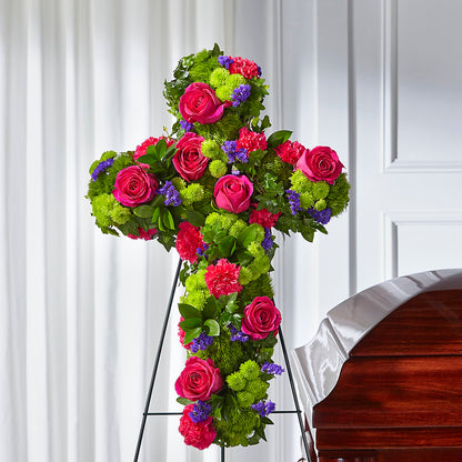 Tribute Rose Floral Cross – ANGELOS FLOWERS & GIFTS INC, Mississauga ON