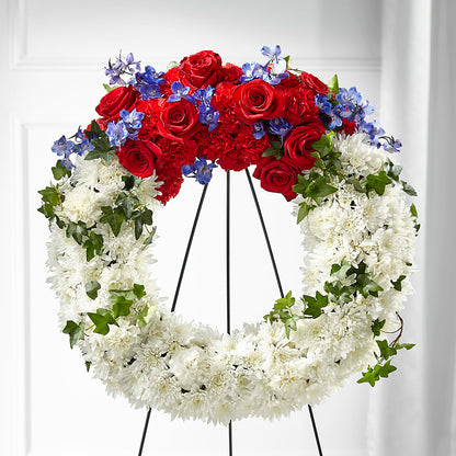 Patriotic Passion Wreath – ANGELOS FLOWERS & GIFTS INC, Mississauga ON