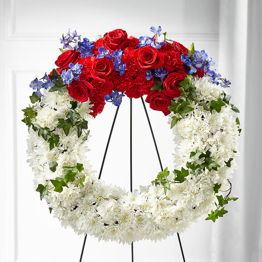 Patriotic Passion Wreath – ANGELOS FLOWERS & GIFTS INC, Mississauga ON