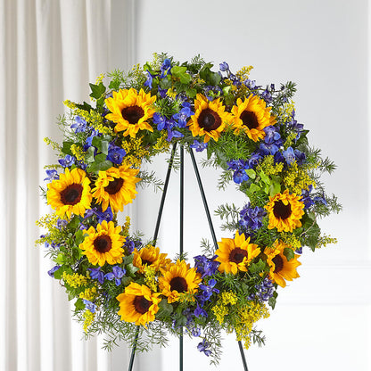 Bright Rays Wreath – ANGELOS FLOWERS & GIFTS INC, Mississauga ON