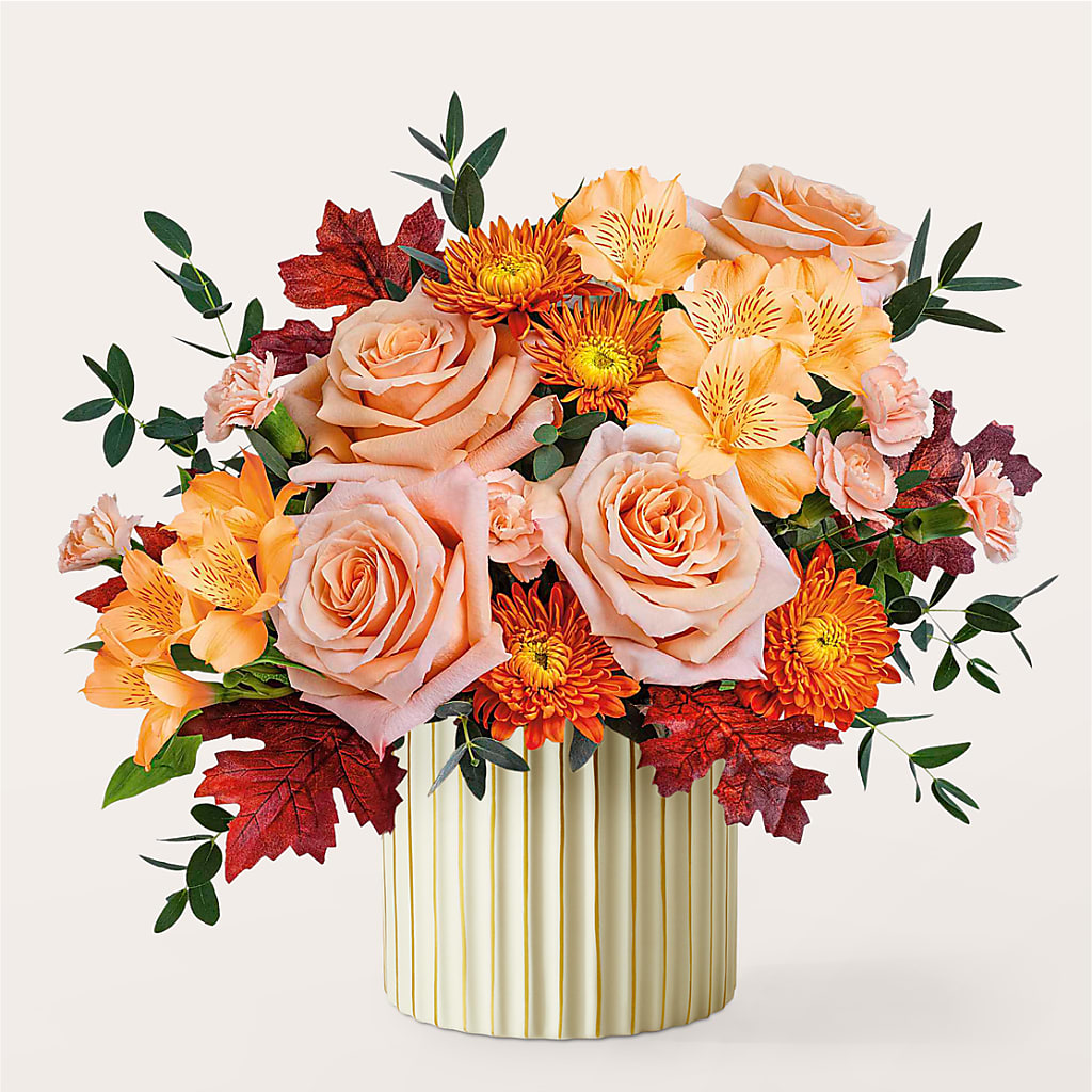 Spiced Latte Bouquet with Ivory Vase – ANGELOS FLOWERS & GIFTS INC, Mississauga ON