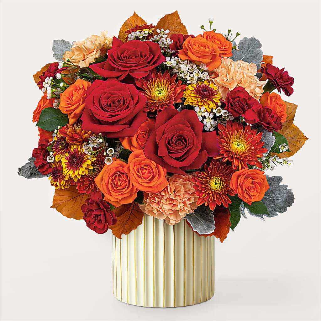 Merlot Bouquet with Ivory Vase – ANGELOS FLOWERS & GIFTS INC, Mississauga ON