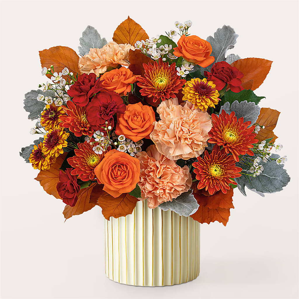 Merlot Bouquet with Ivory Vase – ANGELOS FLOWERS & GIFTS INC, Mississauga ON