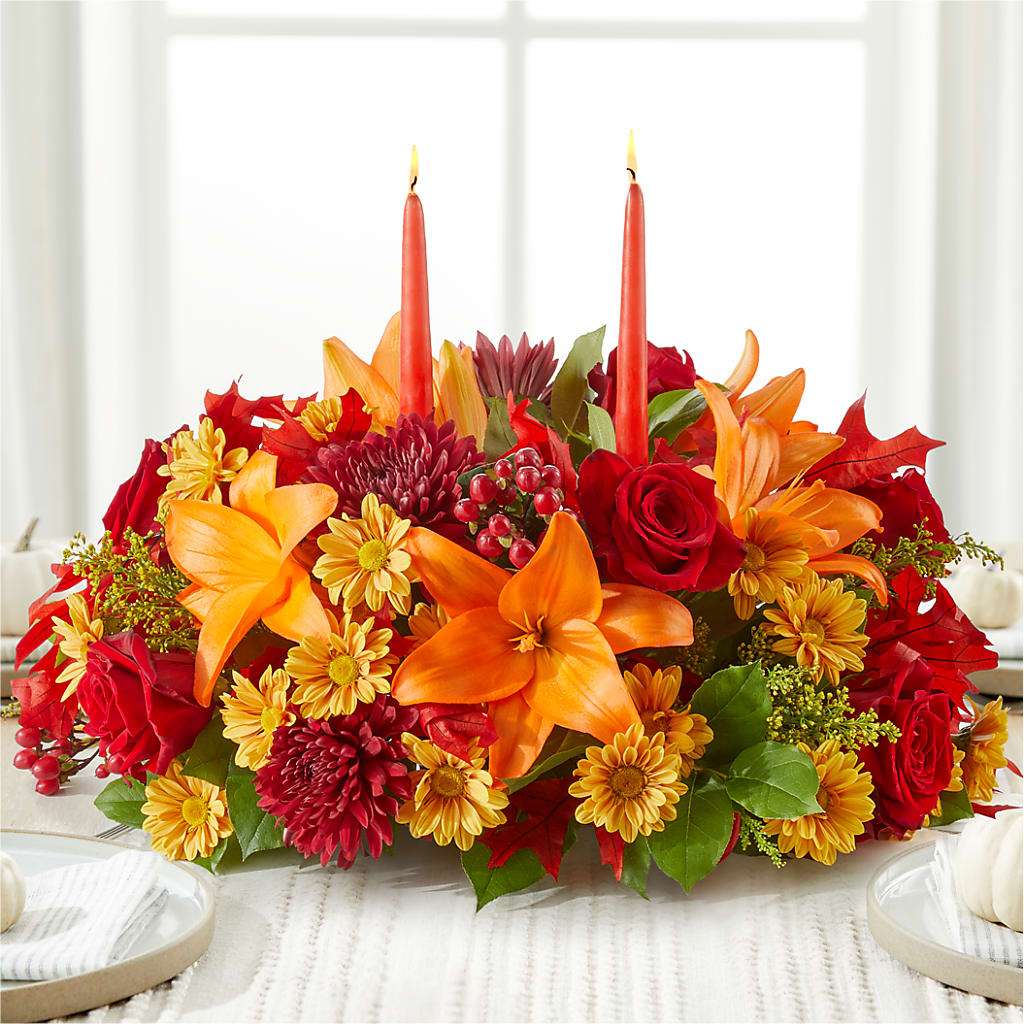 Autumn's Embrace Centerpiece – ANGELOS FLOWERS & GIFTS INC, Mississauga ON