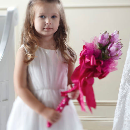 Sparkle Pink Flower Girl Bouquet – ANGELOS FLOWERS & GIFTS INC, Mississauga ON